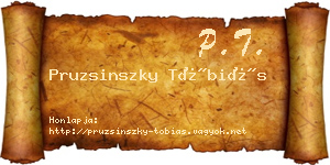 Pruzsinszky Tóbiás névjegykártya